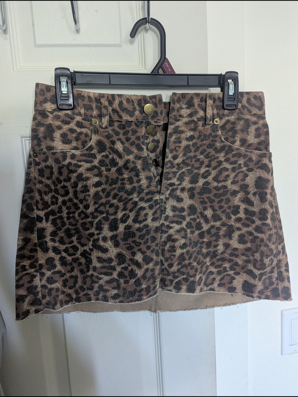 Leopard Print Mini Skirt - Brown